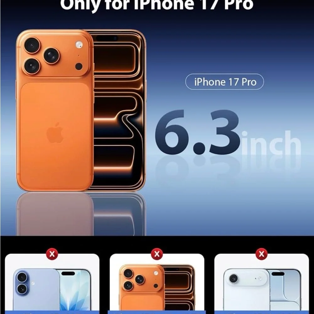 iPhone 17 Pro Privacy Screen Protector 3 Pack